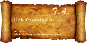 Tikk Antonietta névjegykártya